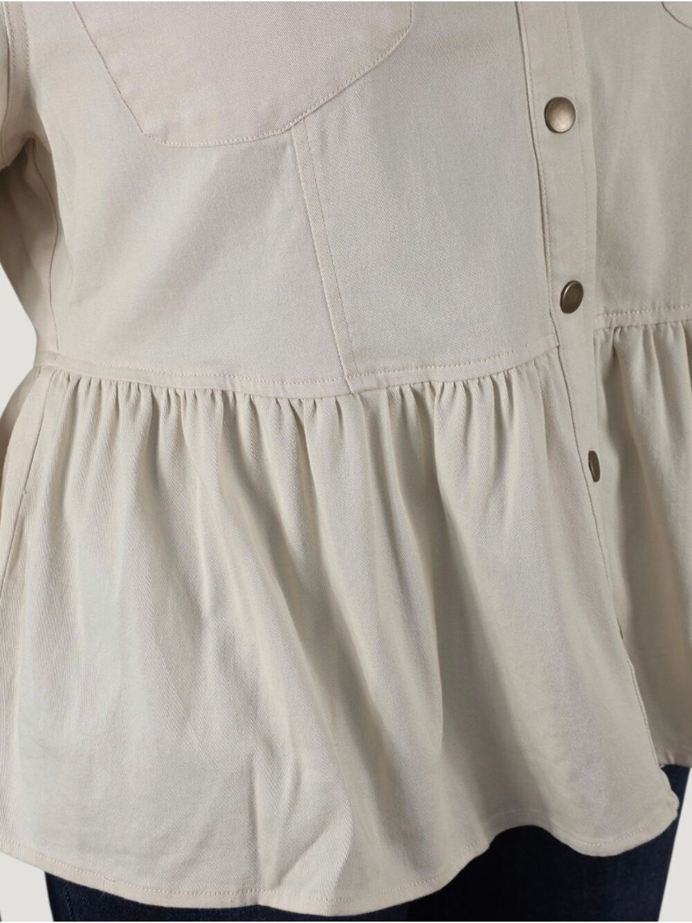 Torrid Birch Peplum Twill Jacket 2X Cream Stretch Utility NWT - Picture 8 of 12